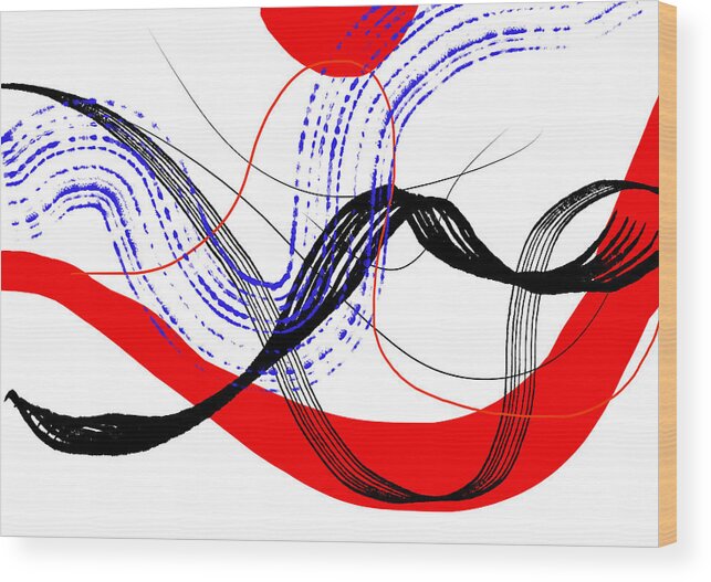 Painting Wood Print featuring the digital art Morning Waves- Horizontal by Eena Bo