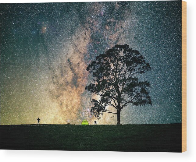 Milky Way Wood Print featuring the photograph My Sanctuary by Ari Rex