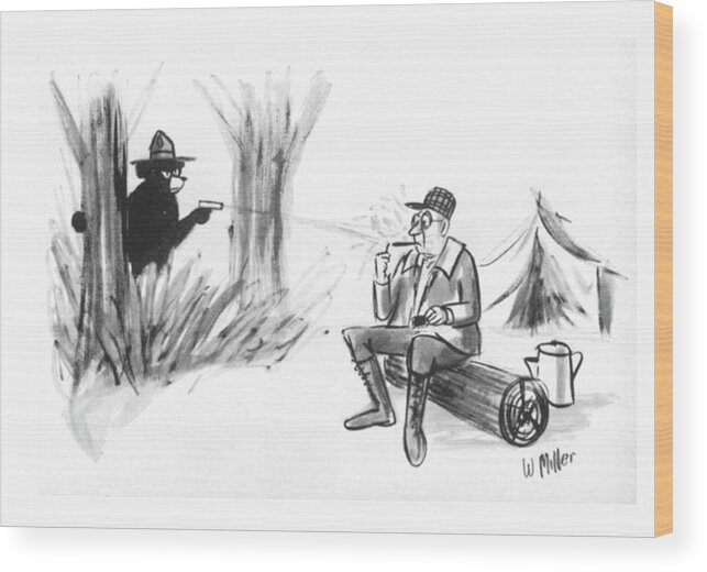 Captionless Wood Print featuring the drawing New Yorker August 29, 1964 by Warren Miller