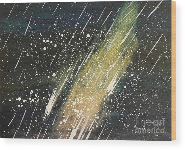 Stars Wood Print featuring the painting Night Sky by Lisa Neuman