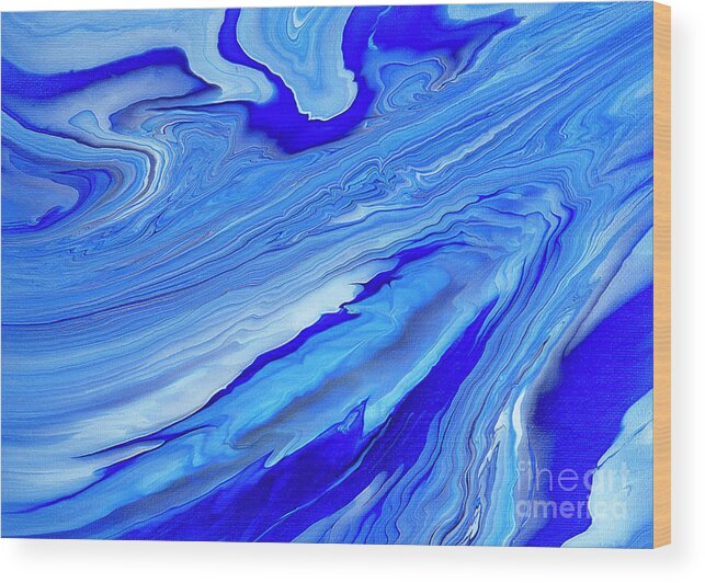 Acrylic Pour Wood Print featuring the painting North Wind by Elisabeth Lucas