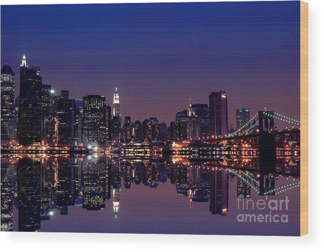 New York City Wood Print featuring the photograph NYC Skyline New York City USA by Sabine Jacobs