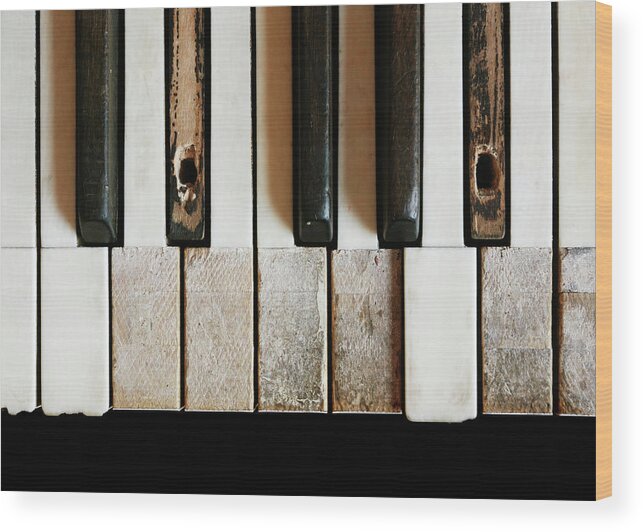 Piano Wood Print featuring the photograph Old Piano by Jim Hughes