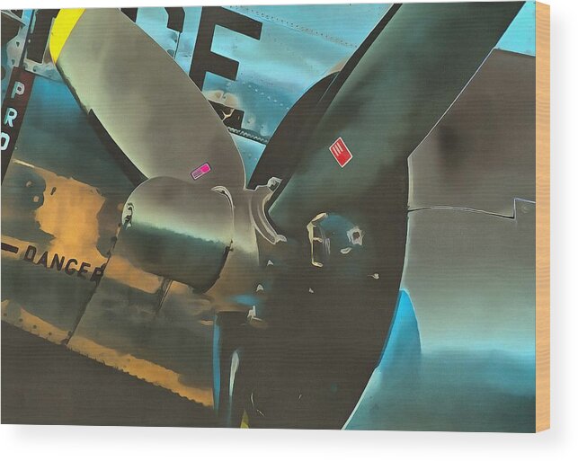 C-47 Wood Print featuring the mixed media Old Prop by Christopher Reed