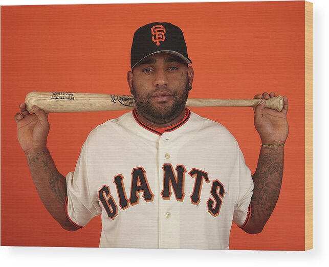 Media Day Wood Print featuring the photograph Pablo Sandoval by Christian Petersen