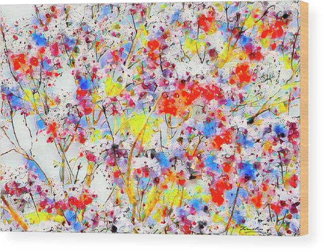 Abstract Wood Print featuring the painting Paint Splatter by Frank Lee