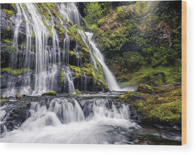 Columbia River Gorge Wood Print featuring the photograph Panther Creek Falls by Rudy Wilms