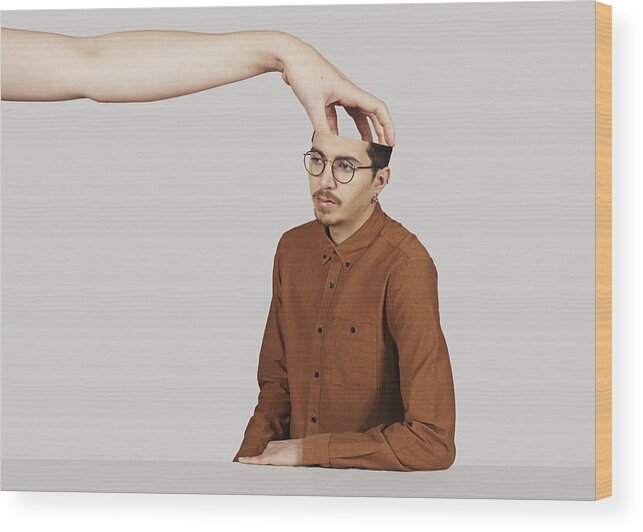 Identity Wood Print featuring the photograph Picking your brain by Alma Haser