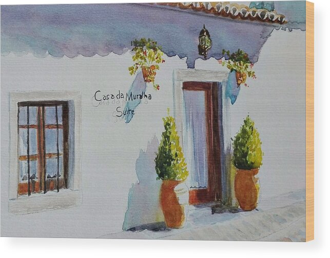 Casa Wood Print featuring the painting Portugal Casa by Sandie Croft