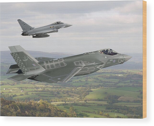 Lightning Wood Print featuring the digital art Raf F-35c by Custom Aviation Art