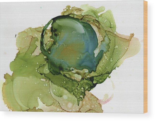 Alcohol Ink Wood Print featuring the painting Rise by Christy Sawyer