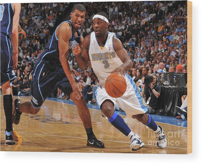 Playoffs Wood Print featuring the photograph Ronnie Price and Ty Lawson by Garrett Ellwood