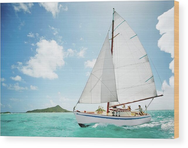 #faatoppicks Wood Print featuring the photograph Sailboat in the Grenadines by Nick Onken