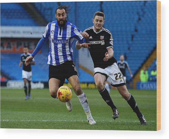 People Wood Print featuring the photograph Sheffield Wednesday v Brentford  - Sky Bet Championship by Matthew Lewis