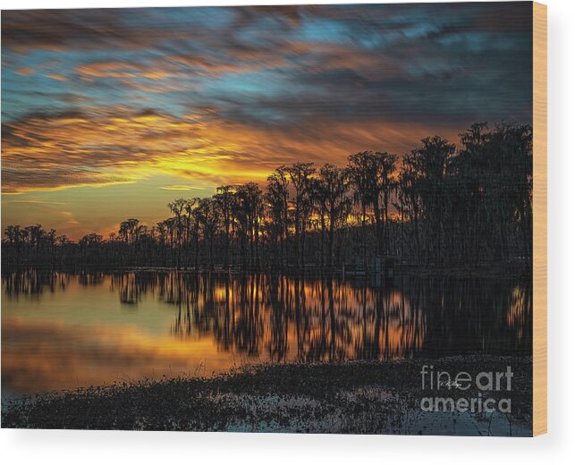 Sunsets Wood Print featuring the photograph Showtime by DB Hayes