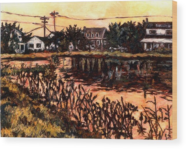 Landscape Wood Print featuring the painting Silver Lake at Rehoboth Beach by Kendall Kessler