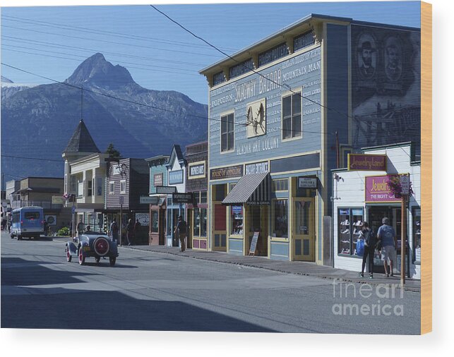 Skagway Wood Print featuring the photograph Skagway Broadway - Alaska - USA by Phil Banks