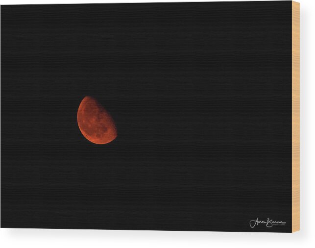 Moon Wood Print featuring the photograph Smoky Moon by Aaron Burrows
