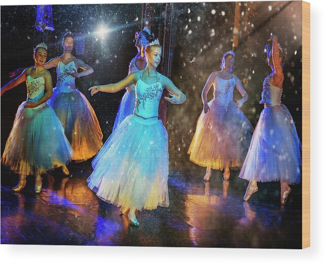 Ballerina Wood Print featuring the photograph Snow Dance No. 1 by Craig J Satterlee