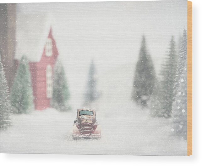 Snow Wood Print featuring the photograph Snowy Wonderland by Lori Rowland