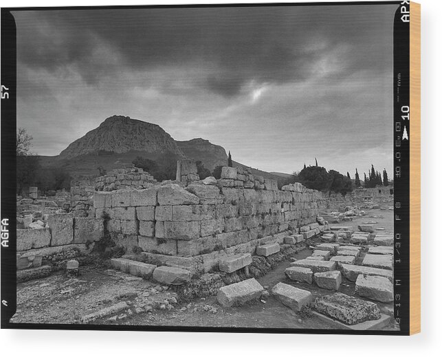 Corinth Wood Print featuring the photograph St. Paul's Bema in ancient Corinth by Ioannis Konstas