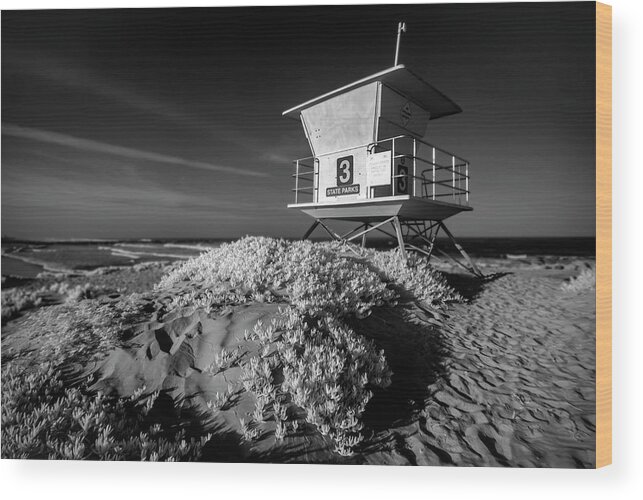 Black And White Wood Print featuring the photograph State Park Cubicle Number 3 by Sean Foster