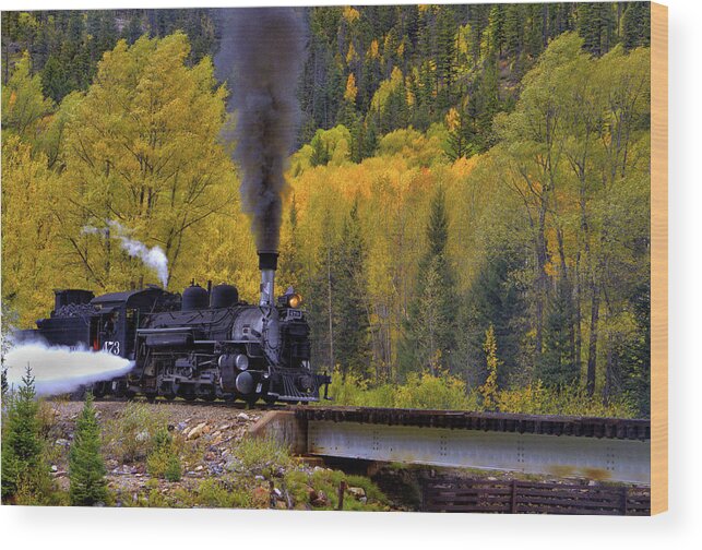 Steam Engine Wood Print featuring the photograph Steam Engine by Bob Falcone