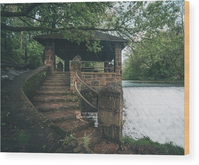 Afternoon Wood Print featuring the photograph Stone Pavilion at Monocacy Park by Jason Fink