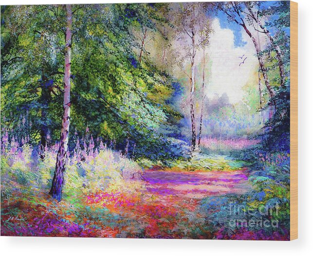 Landscape Wood Print featuring the painting Sublime Summer by Jane Small