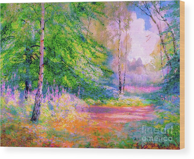 Landscape Wood Print featuring the painting Sublime Summer Morning by Jane Small