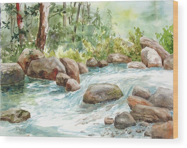Parsons Wood Print featuring the painting Summer Stream - Broad River #4 by Sheila Parsons