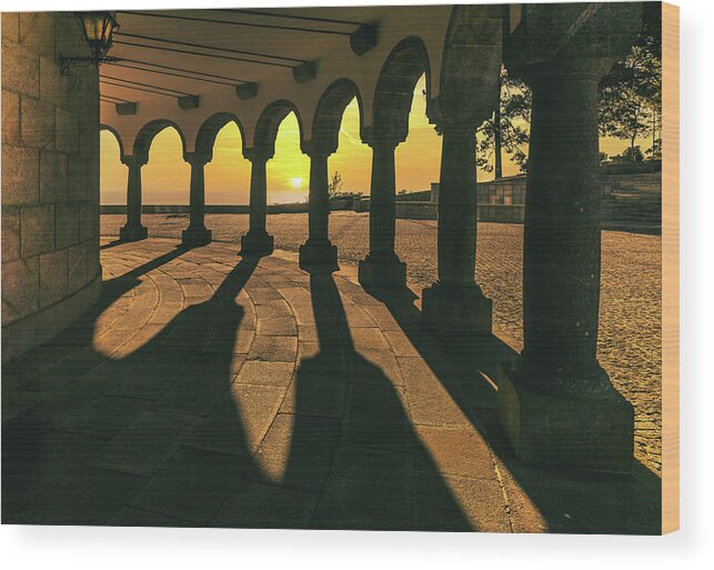 Viana Do Castelo Wood Print featuring the photograph Sunset on Santa Luzia by Micah Offman