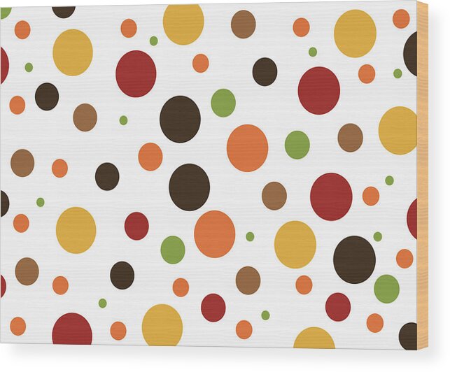 Thanksgiving Wood Print featuring the digital art Thanksgiving Polka Dots by Amelia Pearn