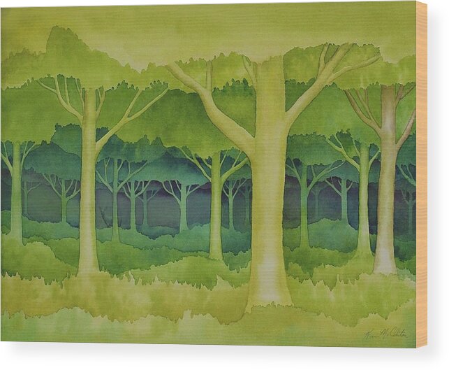Kim Mcclinton Wood Print featuring the painting The Forest for the Trees by Kim McClinton