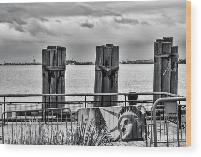 Battery Park Wood Print featuring the photograph The Gates to Liberty by Cate Franklyn