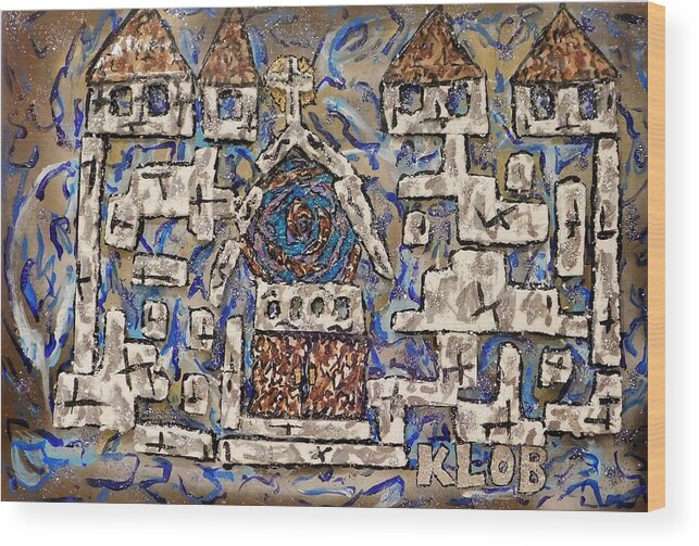 Merovingian Wood Print featuring the mixed media The Last of the Merovingian Churches by Kevin OBrien