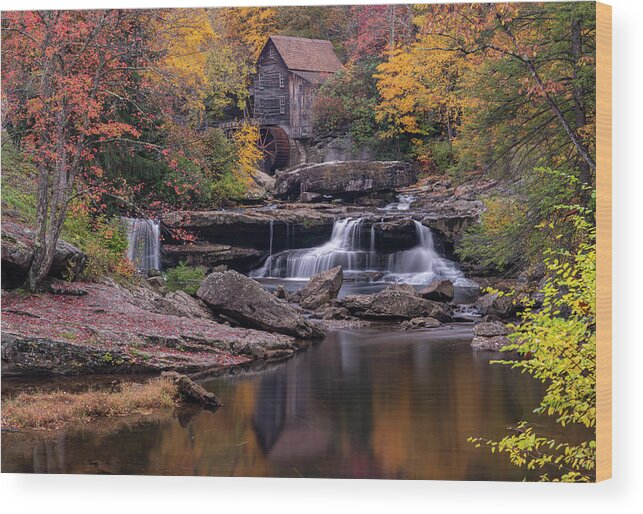 Autumn Wood Print featuring the photograph The Mill at Glade Creek, Autumn by Arthur Oleary