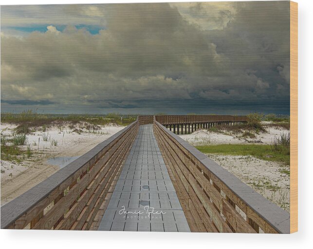 Beach Wood Print featuring the photograph The path by Jamie Tyler