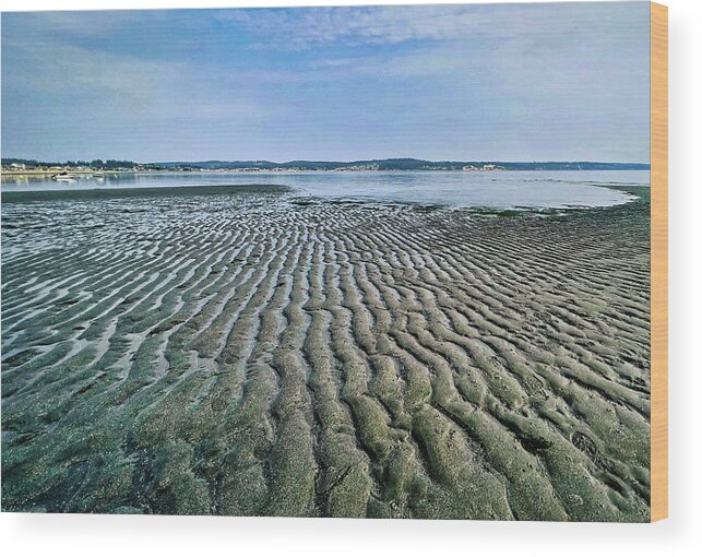 Beach Wood Print featuring the photograph Tide rivulets by Bradley Morris