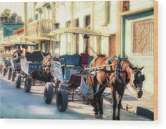 Cuba Wood Print featuring the photograph Trinidad Taxi by Micah Offman