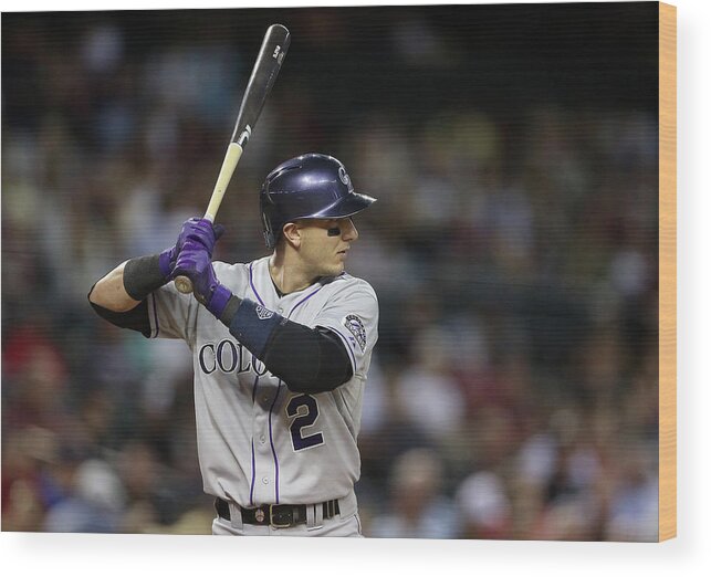 National League Baseball Wood Print featuring the photograph Troy Tulowitzki by Christian Petersen
