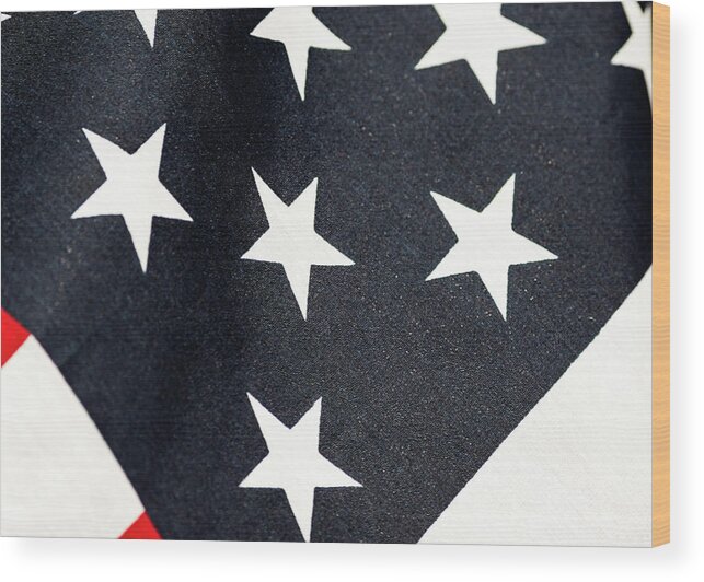 America Wood Print featuring the photograph USA Proud American Flag by Amelia Pearn