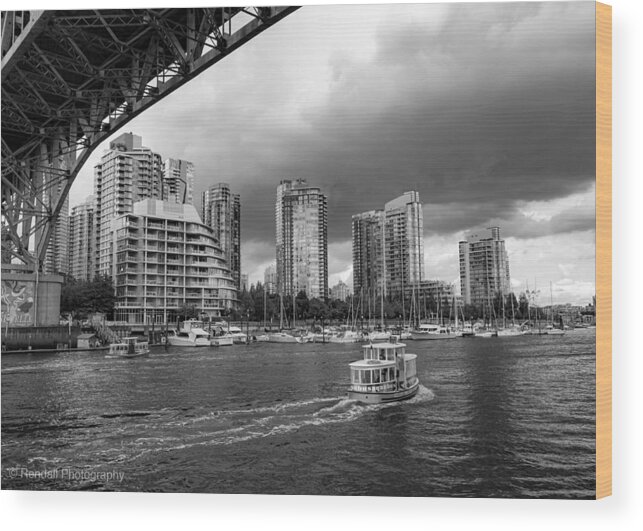 Vancouver Wood Print featuring the photograph Vancouver in BW by Pam Rendall