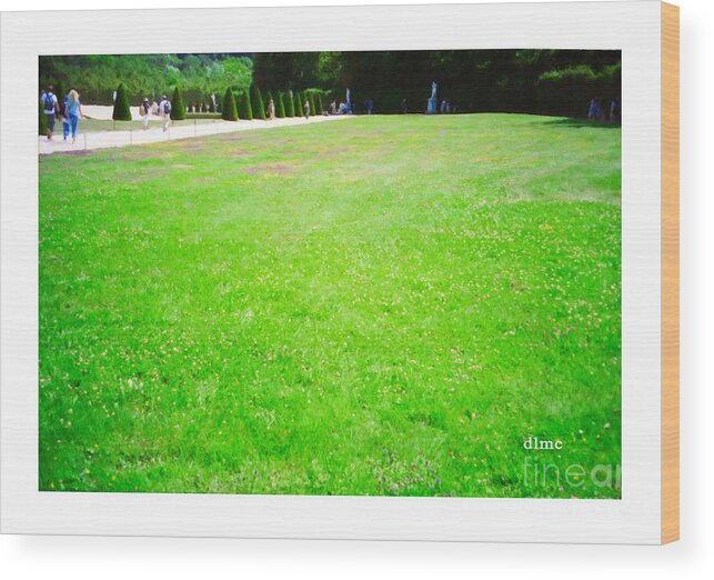 Landscape Wood Print featuring the painting Versaille Lawn by Donna L Munro