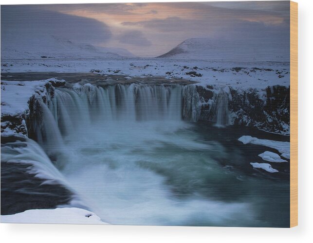 Godafoss Wood Print featuring the photograph North Of Eden - Godafoss Waterfall, Iceland by Earth And Spirit