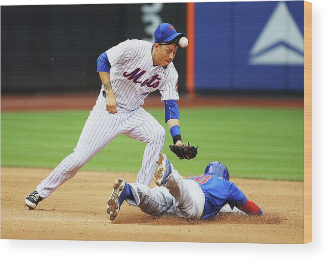People Wood Print featuring the photograph Wilmer Flores and Chris Coghlan by Al Bello