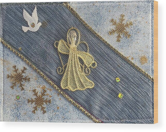 Wings Wood Print featuring the mixed media Wings by Vivian Aumond