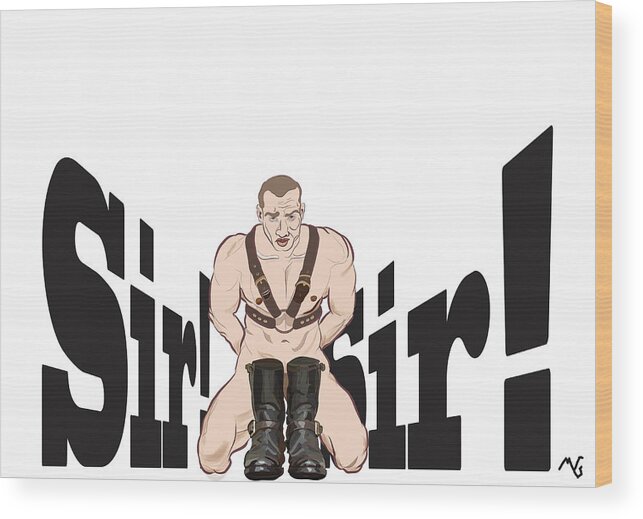 Male Nude Art Wood Print featuring the digital art Your boots, Sir by Mon Graffito