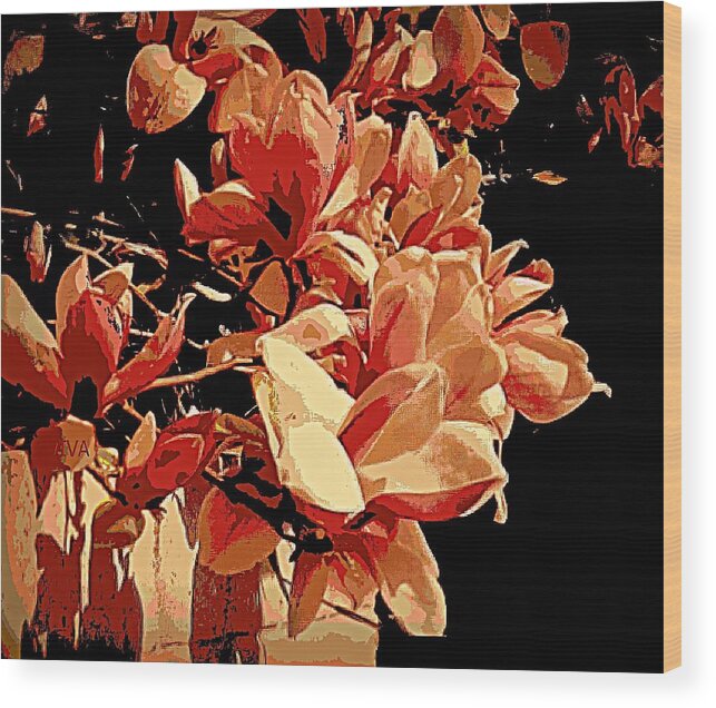 Magnolia Wood Print featuring the photograph Magnolia Moderne by VIVA Anderson