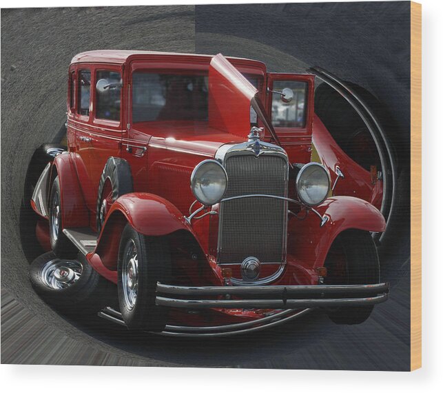 1932 Chevy. Chevrolet Wood Print featuring the pyrography 1932 Chevrolet by M Three Photos